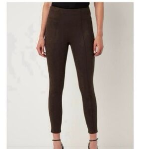 SPANX NWOT faux soft stretch comfy casual sude chocolate brown leggings